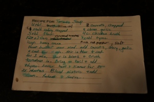 My recipe card, its gone through some alterations