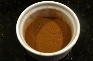 The cocoa and sugar mixture.